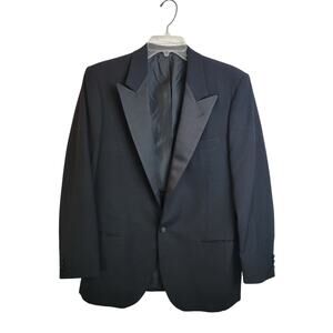 Lubiam Suit Coat‎ Black 100% Virgin Wool One-Button Italy Formal Men's Size 50R
